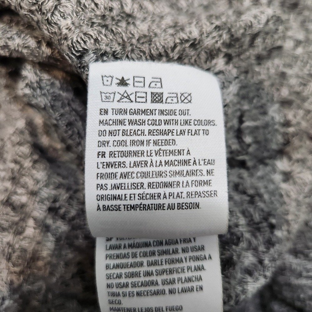 American Eagle Grey Marl V-Neck Soft Knit Pocket Sweater Top Size Med Boxy Y2K - Picture 8 of 9